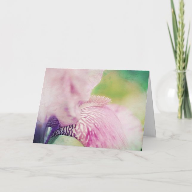 Mjukt vackert Iris Flower Art Note Card Kort (Framsida)