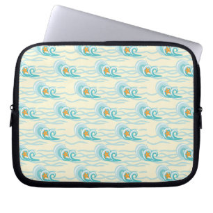 Mjukt vågarmönster laptop sleeve