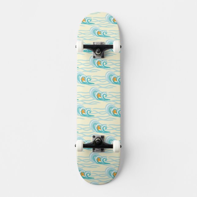 Mjukt vågarmönster skateboard bräda 19,5 cm (Framsida)
