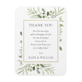 Mjukt vårbladsgrönt baby shower-dikt magnet