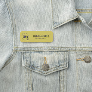 Mjukt Varmt Gult Minimalistiskt Logotypnamn Etiket Namnbricka