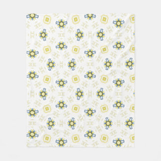 Mjukt Vattenfärg Blommigt Kakel Mönster Fleecefilt