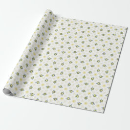 Mjukt Vattenfärg Blommigt Kakel Mönster Presentpapper