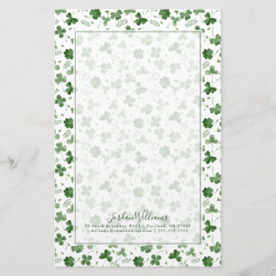 Mjukt vattenfärgShamrockmönster Brevpapper