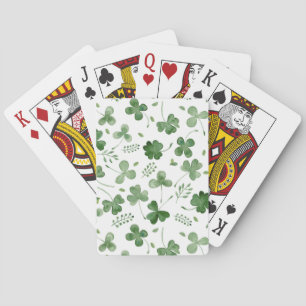 Mjukt vattenfärgShamrockmönster Casinokort