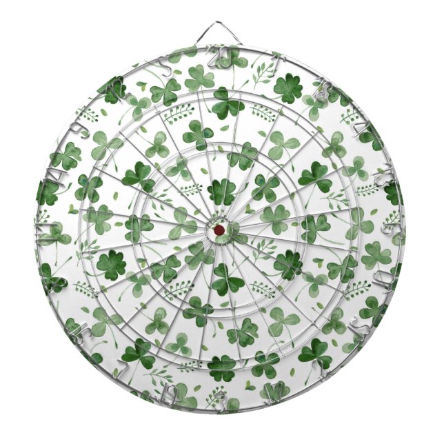 Mjukt vattenfärgShamrockmönster Darttavla (Framsidan)