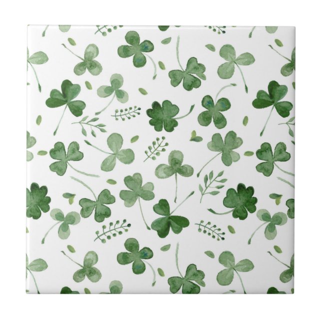 Mjukt vattenfärgShamrockmönster Kakelplatta (Framsidan)