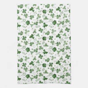 Mjukt vattenfärgShamrockmönster Kökshandduk