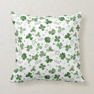 Mjukt vattenfärgShamrockmönster Kudde