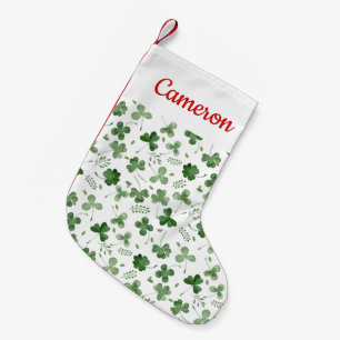 Mjukt vattenfärgShamrockmönster Liten Julstrumpa