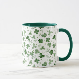 Mjukt vattenfärgShamrockmönster Mugg
