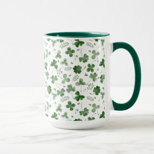 Mjukt vattenfärgShamrockmönster Mugg