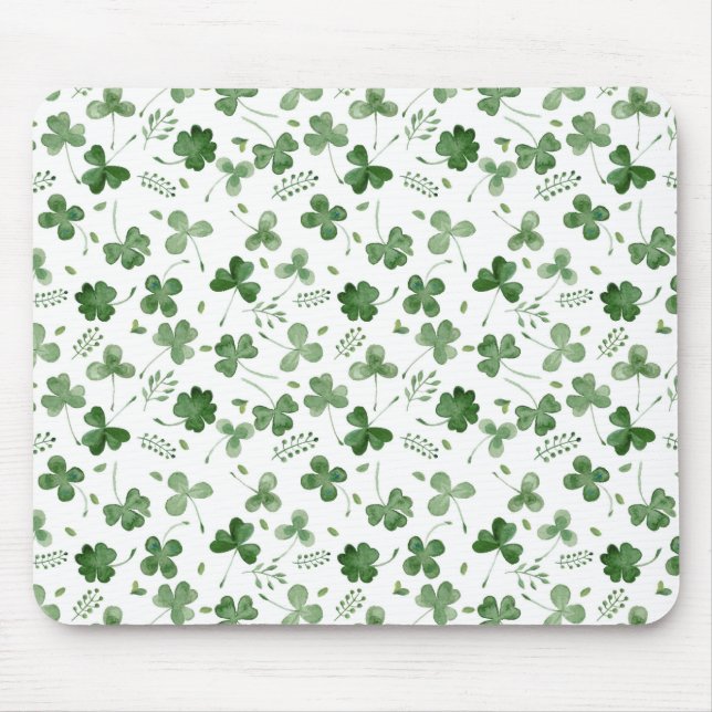 Mjukt vattenfärgShamrockmönster Musmatta (Framsidan)