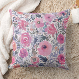 mjukt vildblommotiv i pastellfärger kudde
