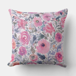 mjukt vildblommotiv i pastellfärger kudde