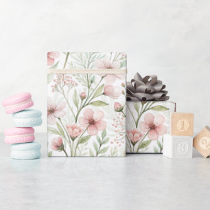 Mjukt Vildblomsutskrift Rosenskiftande & Jadevat Presentpapper