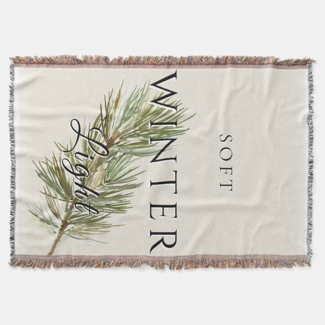 Mjukt vinterljus med Gräs Gren Filt (Framsidan)