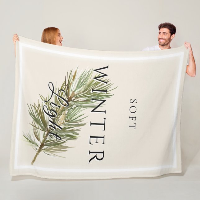 Mjukt vinterljus med Gräs Gren Fleecefilt (På plats)