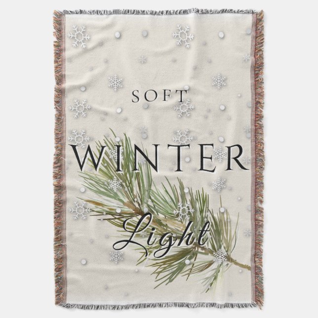 Mjukt vinterljus med Gräs Gren och Snö Filt (Framsidan Vertikal)