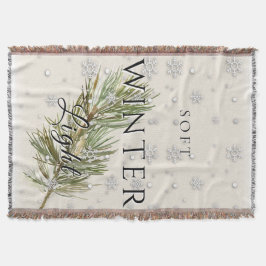 Mjukt vinterljus med Gräs Gren och Snö Filt