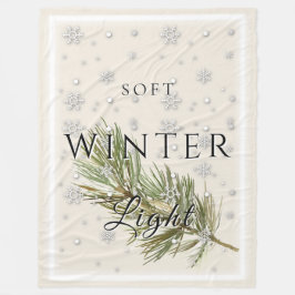 Mjukt vinterljus med Gräs Gren och Snö Fleecefilt