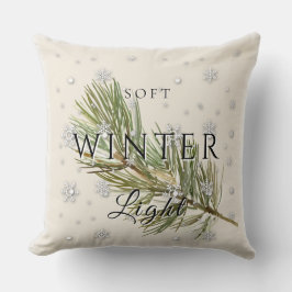 Mjukt vinterljus med Gräs Gren och Snö Kudde