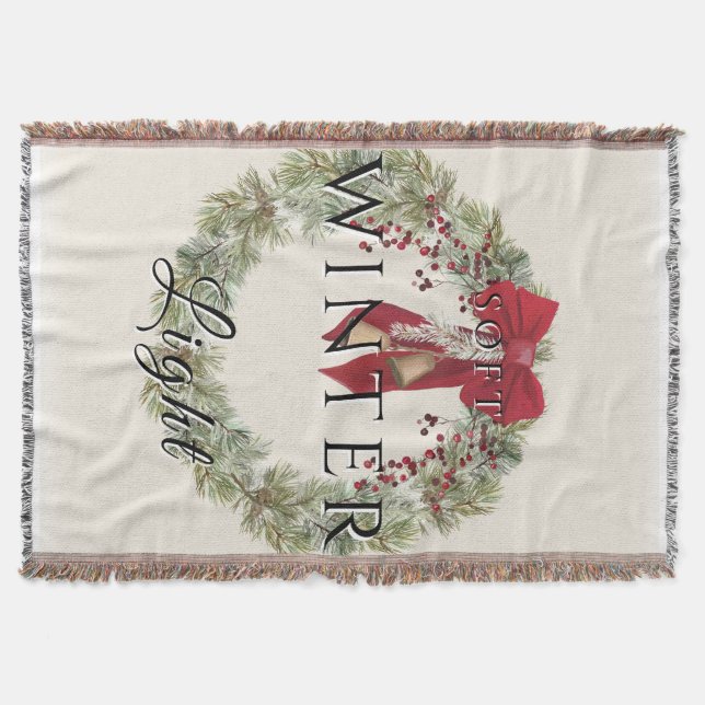 Mjukt vinterljus med julfrö filt (Framsidan)