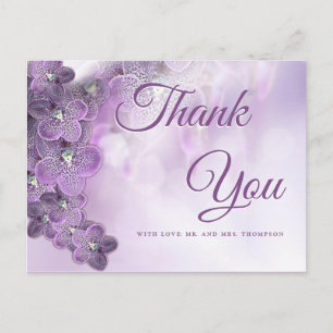 Mjukt Violet Orchid-design Vykort
