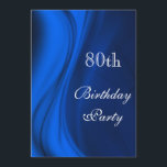 Mjukt virvlar runt av den 80th födelsedagen för inbjudningar<br><div class="desc">80th födelsedagsfestinbjudan för elegant anpassningsbar. Glamorös och sofistikerad anpassningsbar för eleganten, personifierade 80th födelsedagsfest inbjudan för kvinnor/flickor. Utskrivavet ett härligt avbildar av mjukt virvlar runt av mörk och tänder - blått är designen för både bekläda och det omvänt av dessa födelsedagsfest inbjudan. Dessa beautifully designade inbjudan för kvinnliga födelsedagar skrivs...</div>