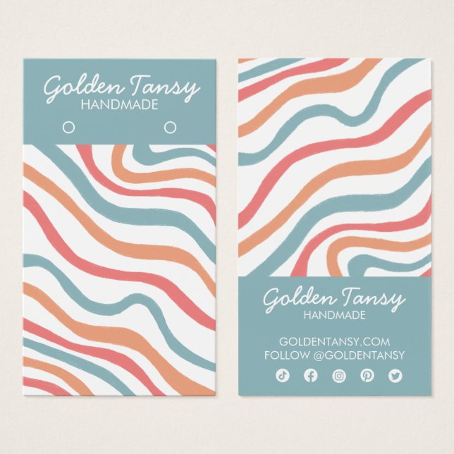 Mjukt Visning av blå  i Kurvor Visitkort (Framsida & baksida)