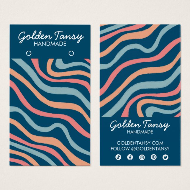 Mjukt Visning av blå  i Kurvor Visitkort (Framsida & baksida)