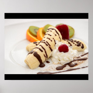 Mjukt vispgrädde och Banana Dessert Poster