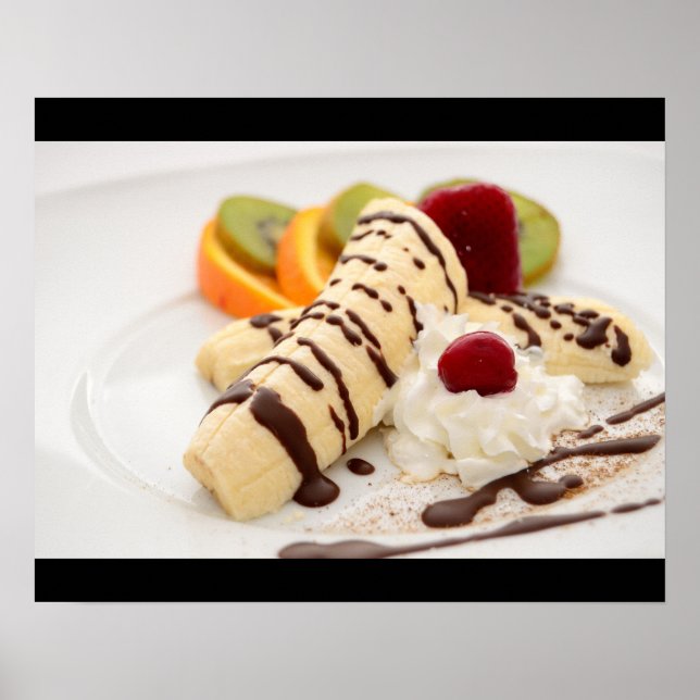 Mjukt vispgrädde och Banana Dessert Poster (Framsidan)