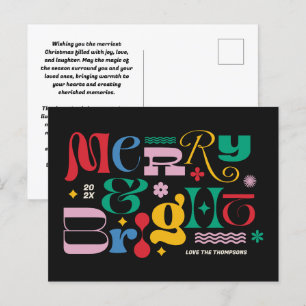 Mjukt vykort för Helgdag av typen Merry & Bright M