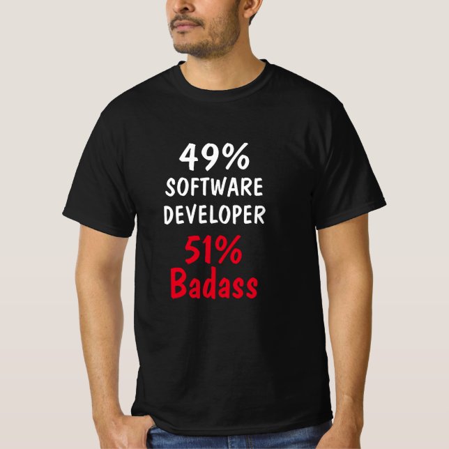 Mjukvaruutvecklare Badass T Shirt (Framsida)