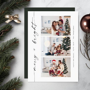 Mjuokort för nybörjarfoto i modern familj julkort