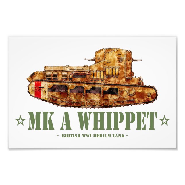 MK A-Världskrig Ett brittiskt medium-Tank WWI Fototryck (Framsidan)