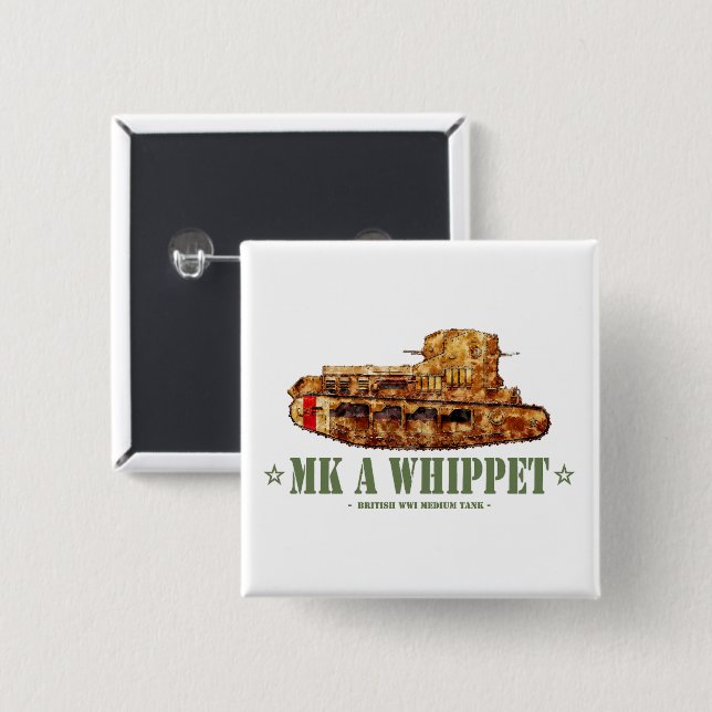 MK A-Världskrig Ett brittiskt medium-Tank WWI Knapp (Framsida & baksida)