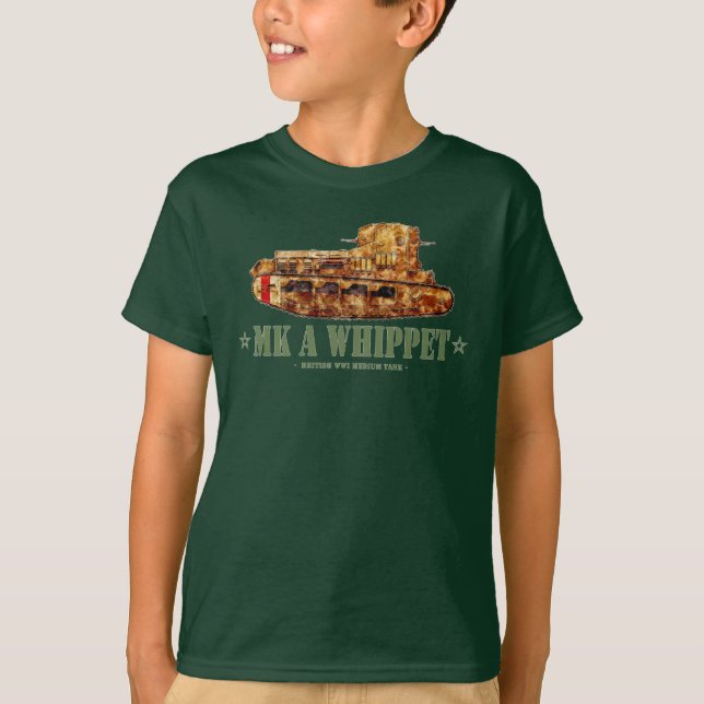 MK A Whippet Första Världskriget Brittisk Medeltun T Shirt (Framsida)