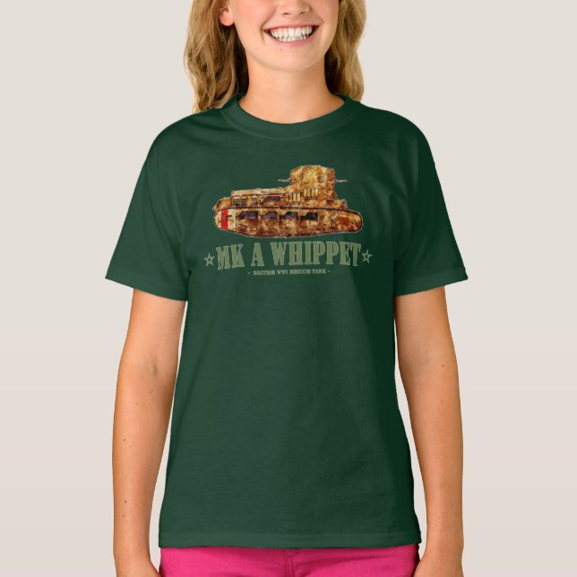MK A Whippet Första Världskriget Brittisk Medeltun T Shirt (Framsida)