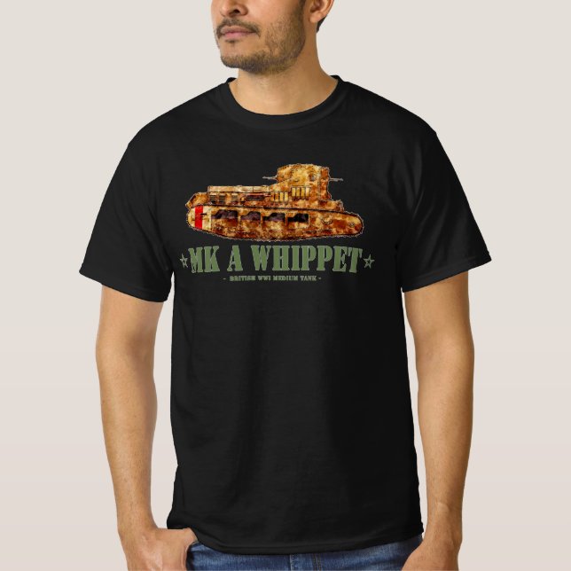 MK A Whippet Första Världskriget Brittisk Medeltun T Shirt (Framsida)