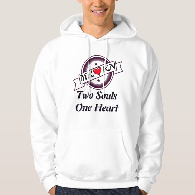 MK ♥ KN två själar One Heart Hoodie - Freefit Cust (Framsida)