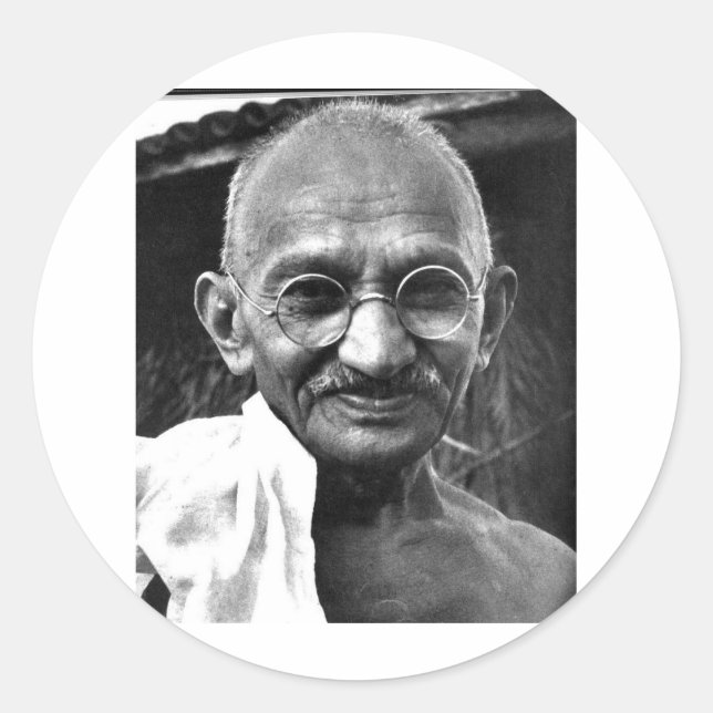 MKGandhi Runt Klistermärke (Framsida)