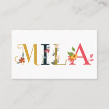 MLA First Namn Elegant Embroized