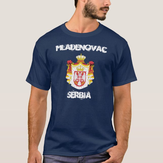 Mladenovac, Serbien med jackande av arm T-shirt (Framsida)