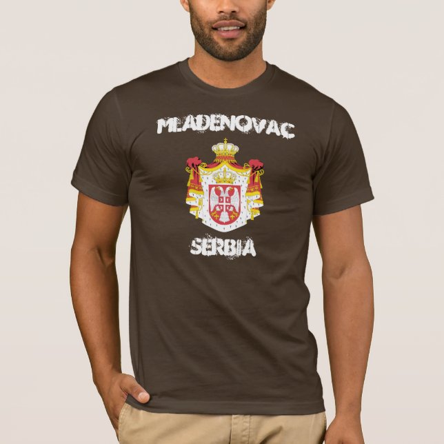 Mladenovac, Serbien med jackande av arm T Shirt (Framsida)