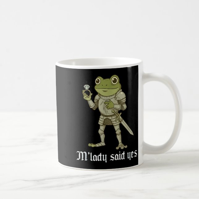 M'lady Said Yes Funny Frog Couple Matching  Kaffemugg (Höger)
