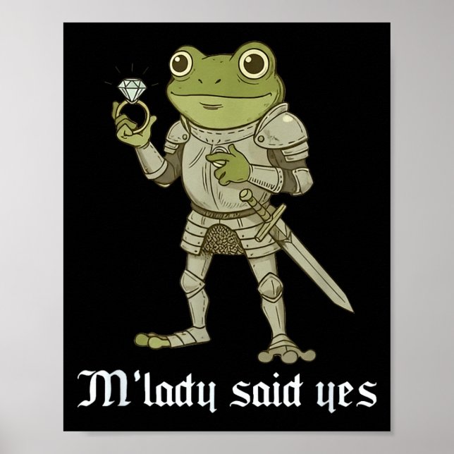 M'lady Said Yes Funny Frog Couple Matching  Poster (Framsidan)