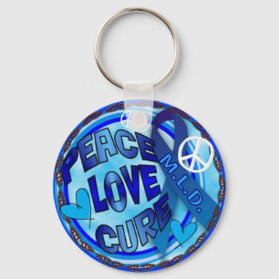 Mld AWARENESS PEACE KÄRLEK CURE Nyckelring