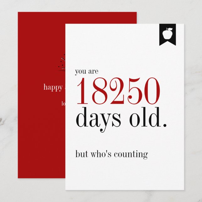 Mlestone Birday Days Gammal födelsedagskort Inbjudningar (Fram/baksida)